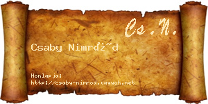 Csaby Nimród névjegykártya
