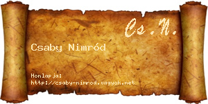 Csaby Nimród névjegykártya